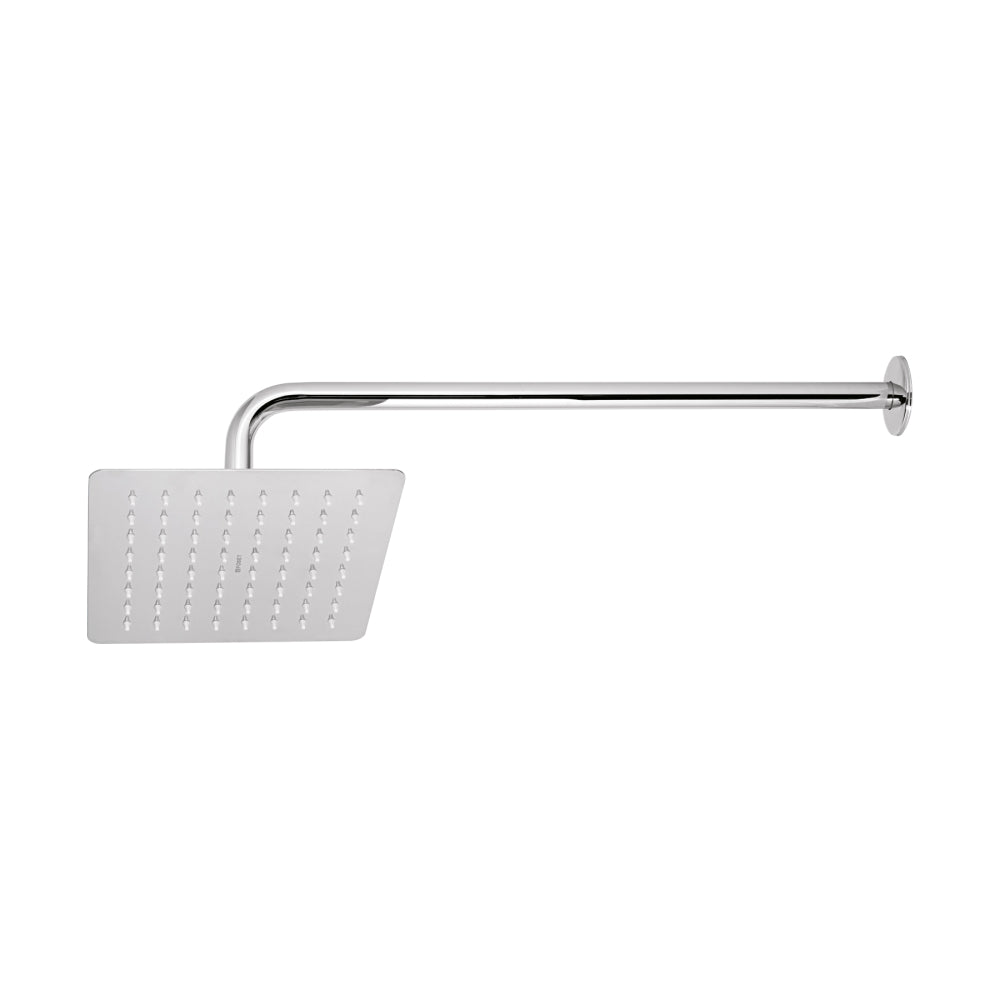 REGADERA CUADRADA 8" ACERO INOX CON BRAZO CROMO FOSET TUBIG