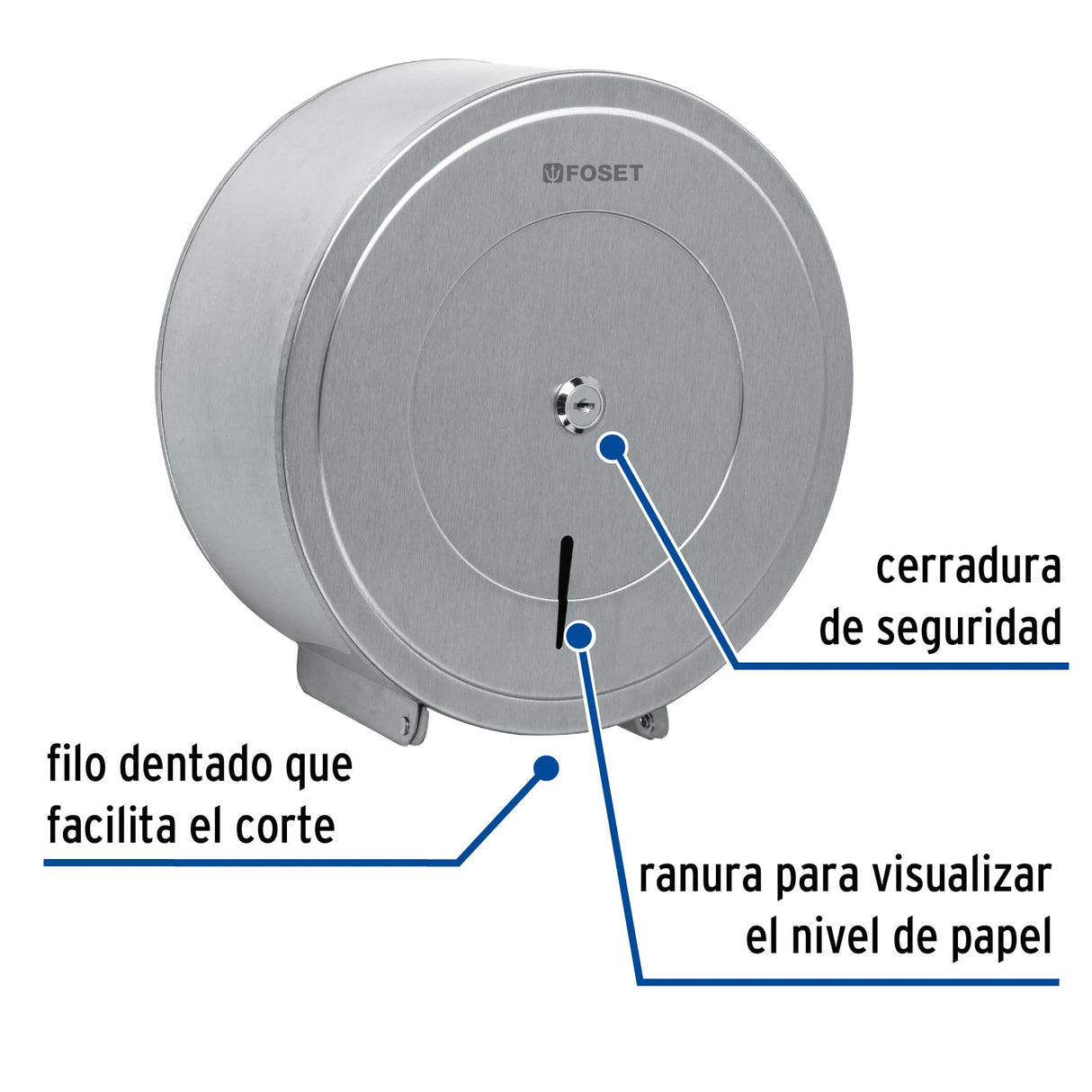 PORTAROLLO DE ACERO INOX FOSET