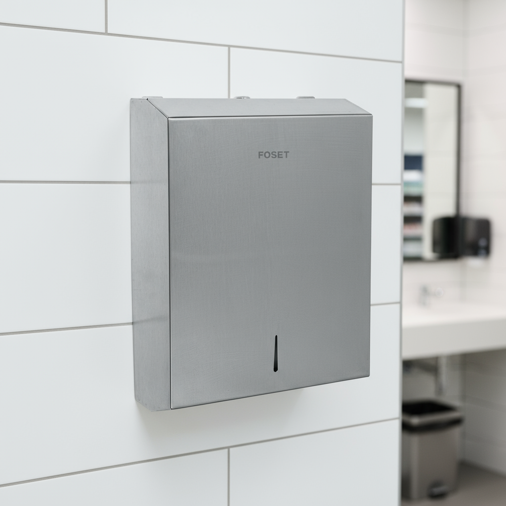 DISPENSADOR DE ACERO INOX. PARA TOALLAS DE PAPEL FOSET