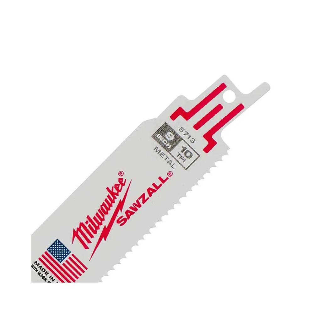 SEGUETA DE METAL THE TORCH PARA SIERRA SABLE 10 DIENTES X PULGADA 9" DE LARGO 5 PIEZAS MILWAUKEE