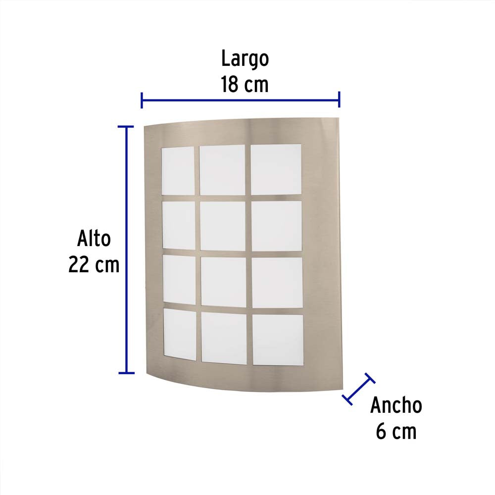 ARBOTANTE DECORATIVO LED 15W/127V. ENC. INST. 3000K. LUZ CALIDA ACERO INOX. ARB-003L 48011 TRUPER