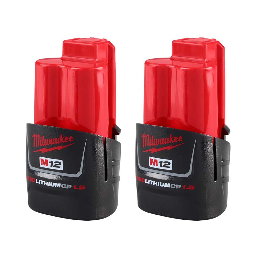 KIT 2 PIEZAS BATERIAS M12 REDLITHIUM ION COMPACTA 1.5AMP/12VOLTS MILWAUKEE