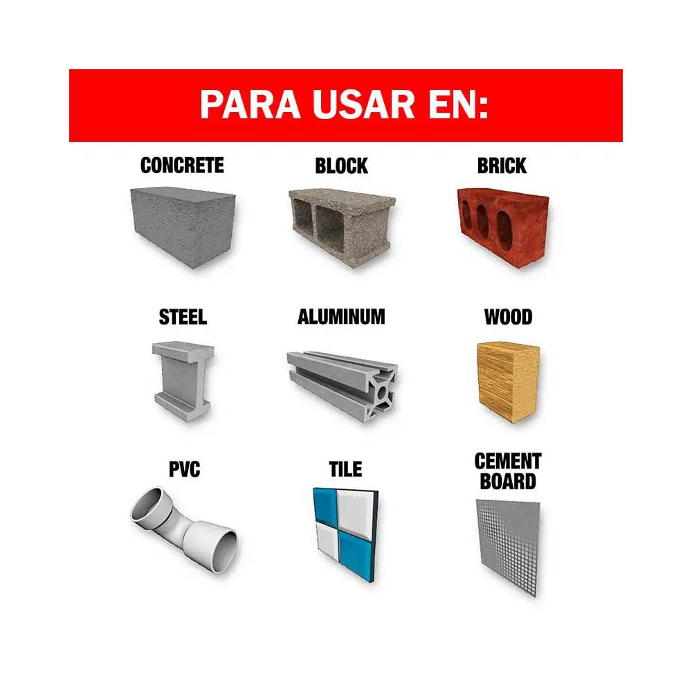 JUEGO DE BROCAS PARA MATERIALES MULTIPLES CONCRETO ACERO ALUMINIO AZULEJOS DE CERAMICA PANLES DE YESO MADERA Y PVC DE CARBURO SHOCKWAV **5 PIEZAS** MILWAUKEE