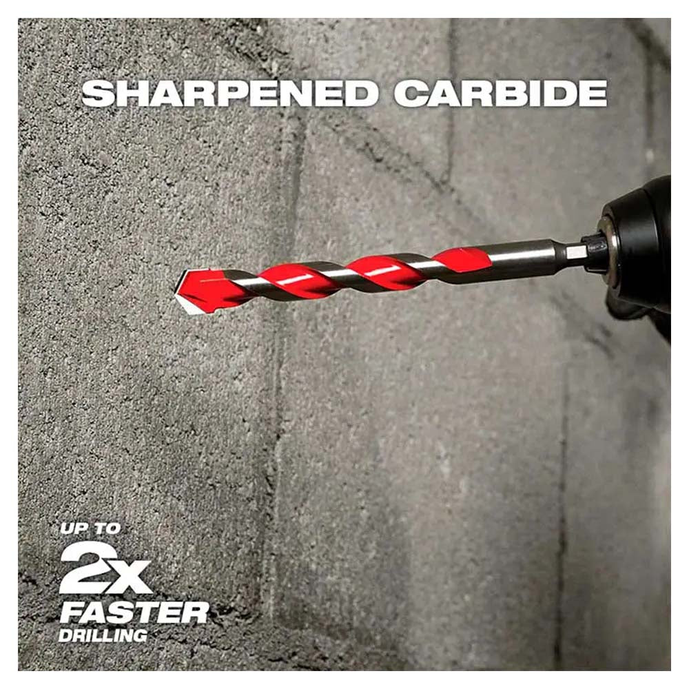 BROCA PARA CONCRETO CON PUNTA DE CARBURO 3/16"X 6" MILWAUKEE