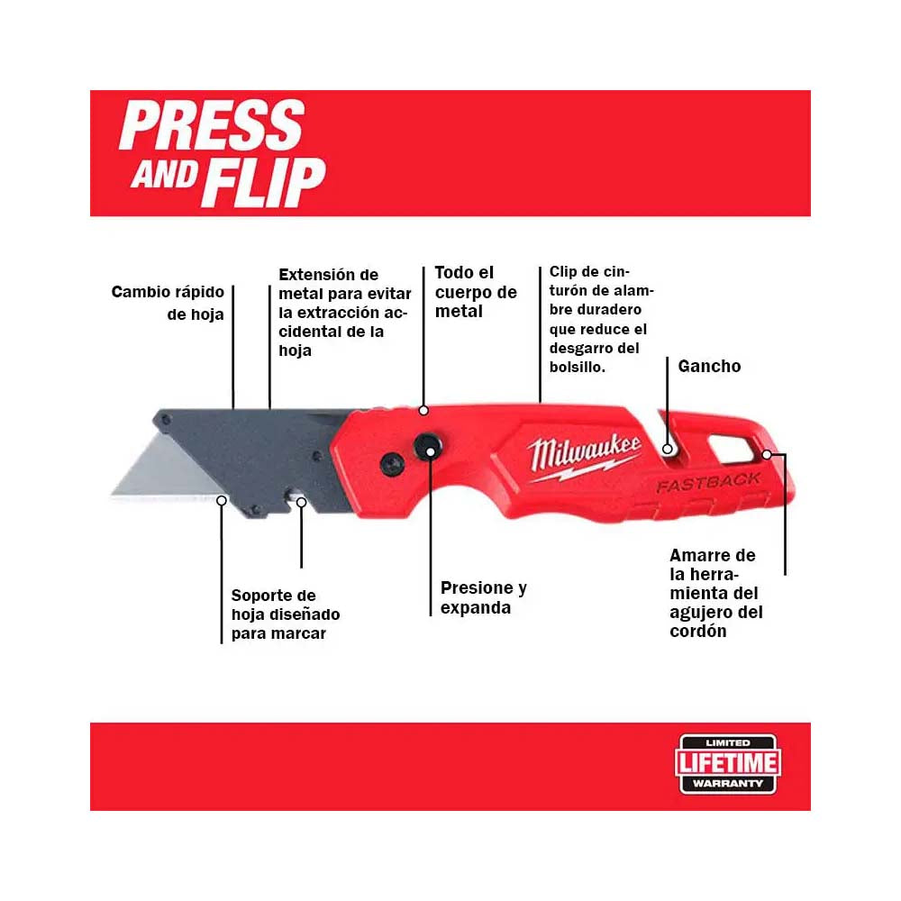 NAVAJA PLEGABLE FASTBACK USO GRAL MILWAUKEE