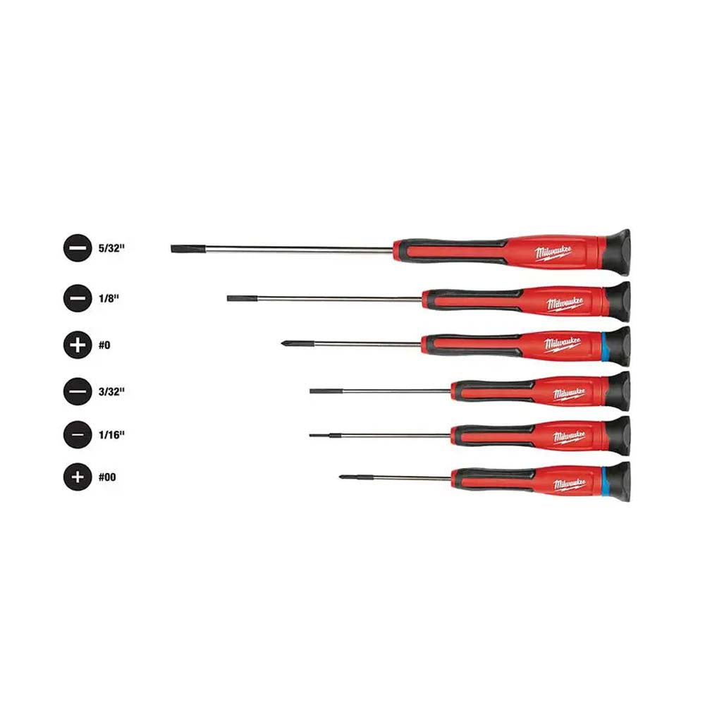 KIT DESATORNILLADORES DE PRECISION **6 PIEZAS** MILWAUKEE