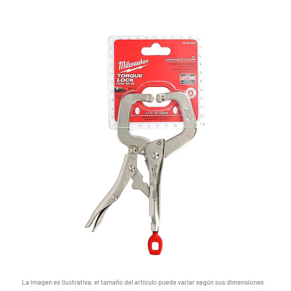PINZAS DE PRESION EN "C" CON MORDAZAS GIRATORIAS TORQUE LOCK 6" MILWAUKEE *** OFRECER PC6 ***
