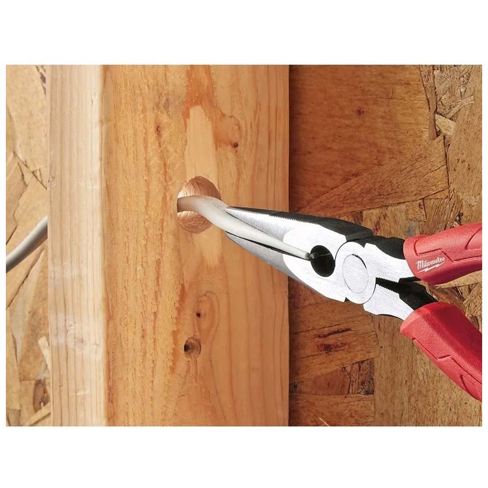 PINZAS DE PUNTA LARGA 8" MANGO MOLDEADO MILWAUKEE