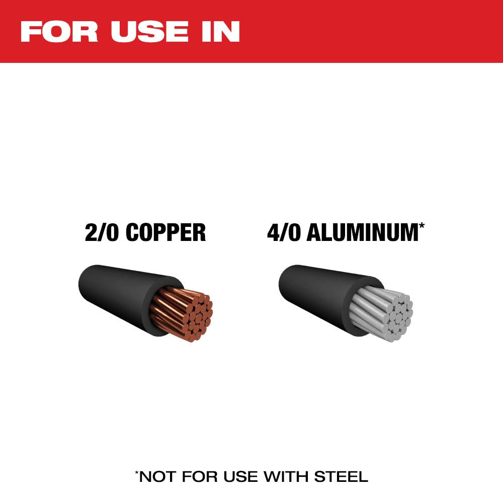 PINZA PARA CORTE DE CABLE CAPACIDAD MAXIMA DE CORTE CABLE DE COBRE 2/0 / ALUMINIO 4/0 MILWAUKEE