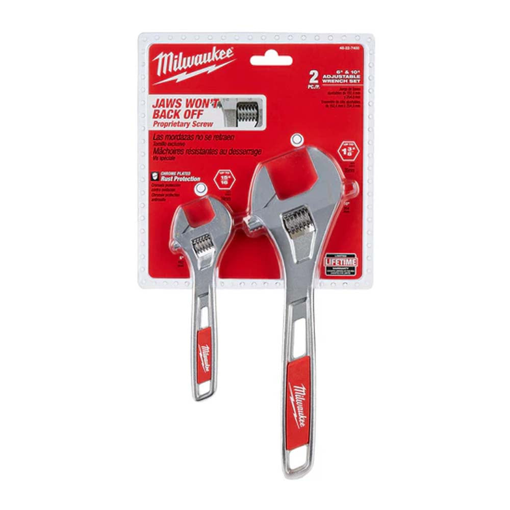 JUEGO DE LLAVES INGLESAS AJUSTABLES DE 6" Y 10" **2 PIEZAS** MILWAUKEE