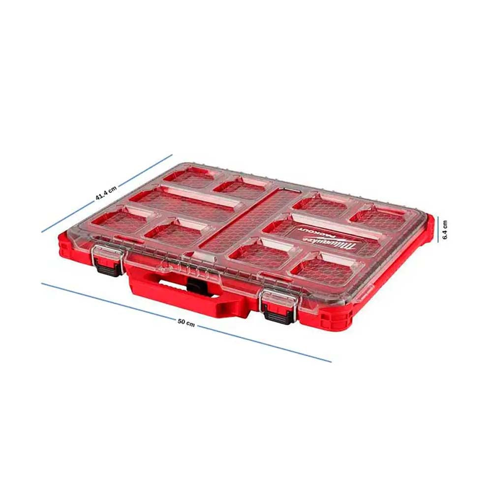 CAJA DE ALMACENAMIENTO ORGANIZADOR GRANDE PACKOUT 41.4 X 50.0 X 6.4 CM MILWAUKEE