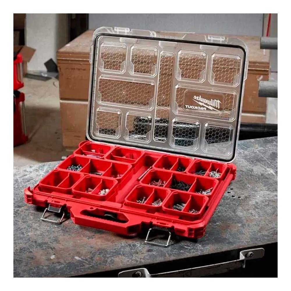 CAJA DE ALMACENAMIENTO ORGANIZADOR GRANDE PACKOUT 41.4 X 50.0 X 6.4 CM MILWAUKEE