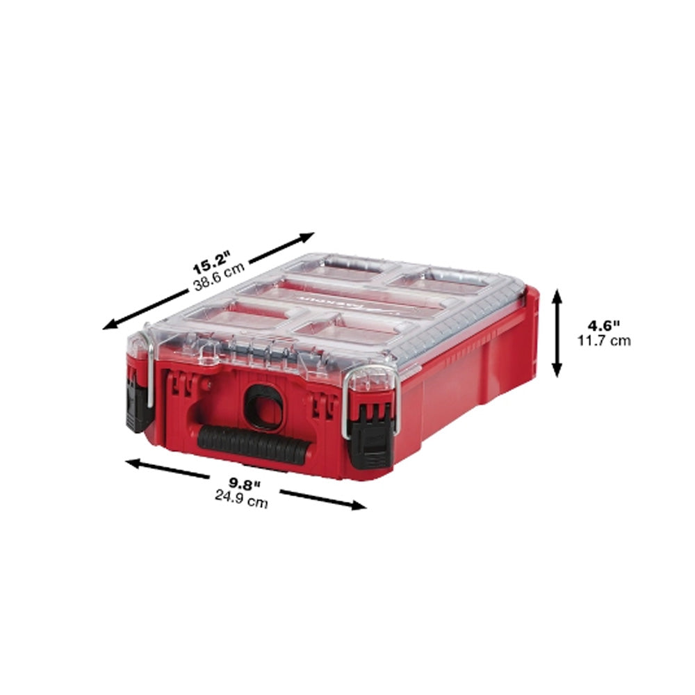 CAJA DE ALMACENAMIENTO ORGANIZADOR COMPACTO PACKOUT 38.6 X 24.9 X 11.7 CM MILWAUKEE