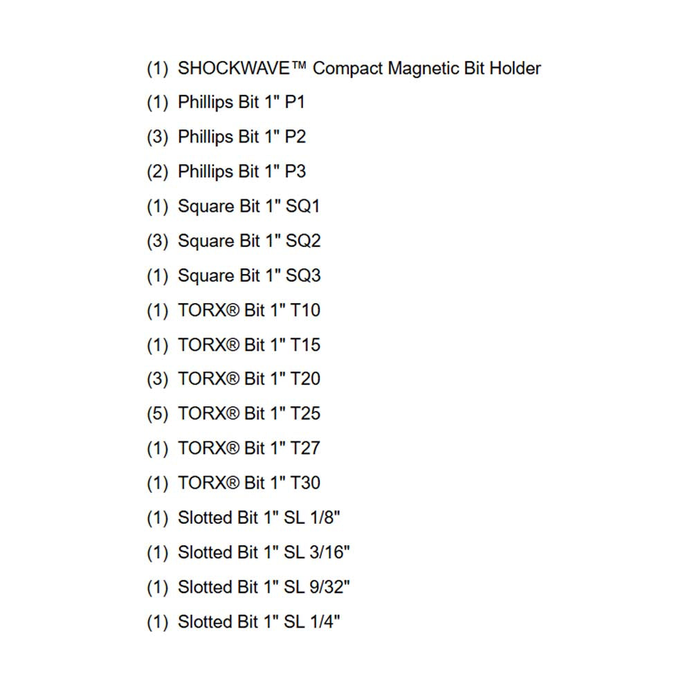 KIT PUNTAS DE DESTORNILLADOR DE IMPACTO SHOCKWAVE **22 PIEZAS** MILWAUKEE