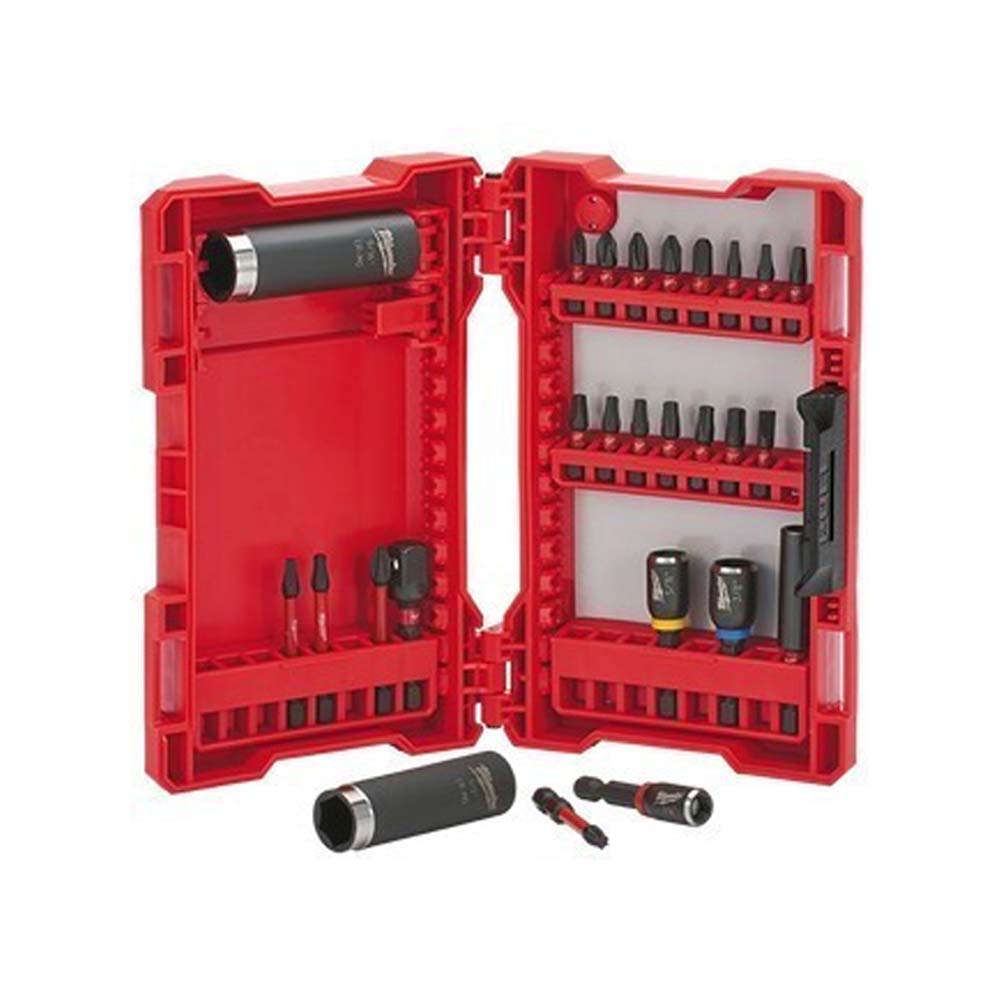 JUEGO DE PUNTAS PHILLIPS DE IMPACTO SHOCKWAVE PLANAS TORX CUADRADAS SOCKETS DADOS **26 PIEZAS** MILWAUKEE