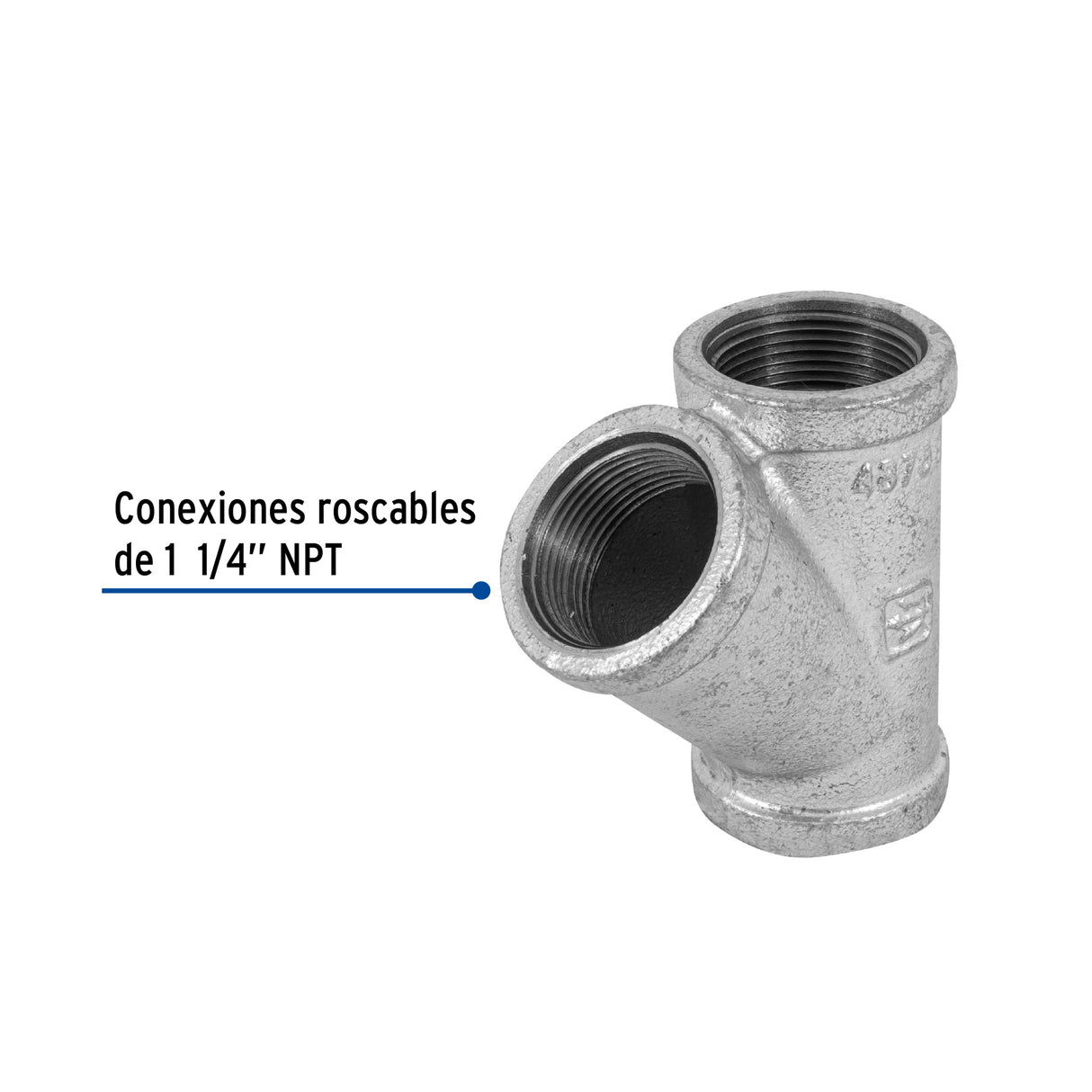 YEE SENCILLA ACERO GALVANIZADO 1-1/4"