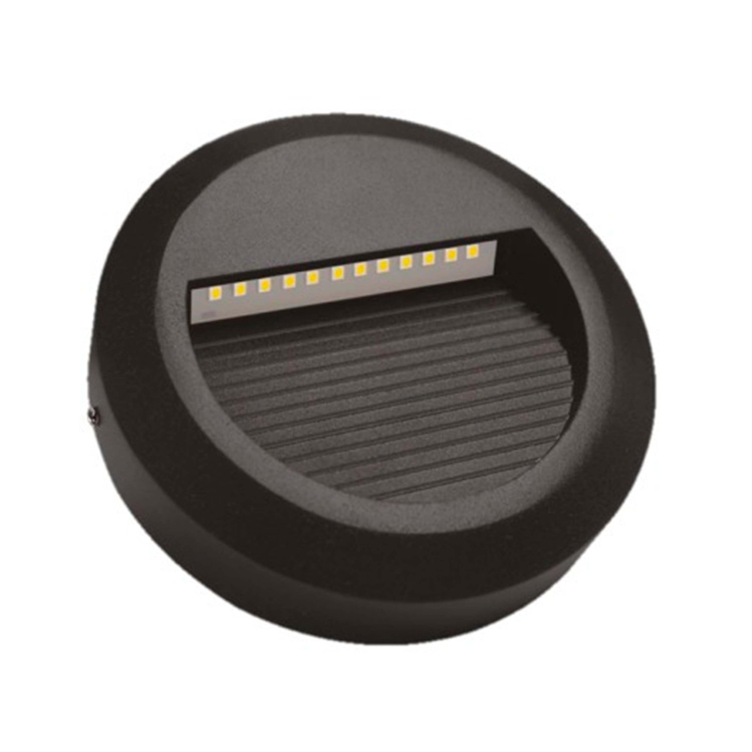 ARBOTANTE DEC. LED CIRCULAR 3W/120V. 3000K NEGRO LUZ CALIDA *** EXHIBIDO ***