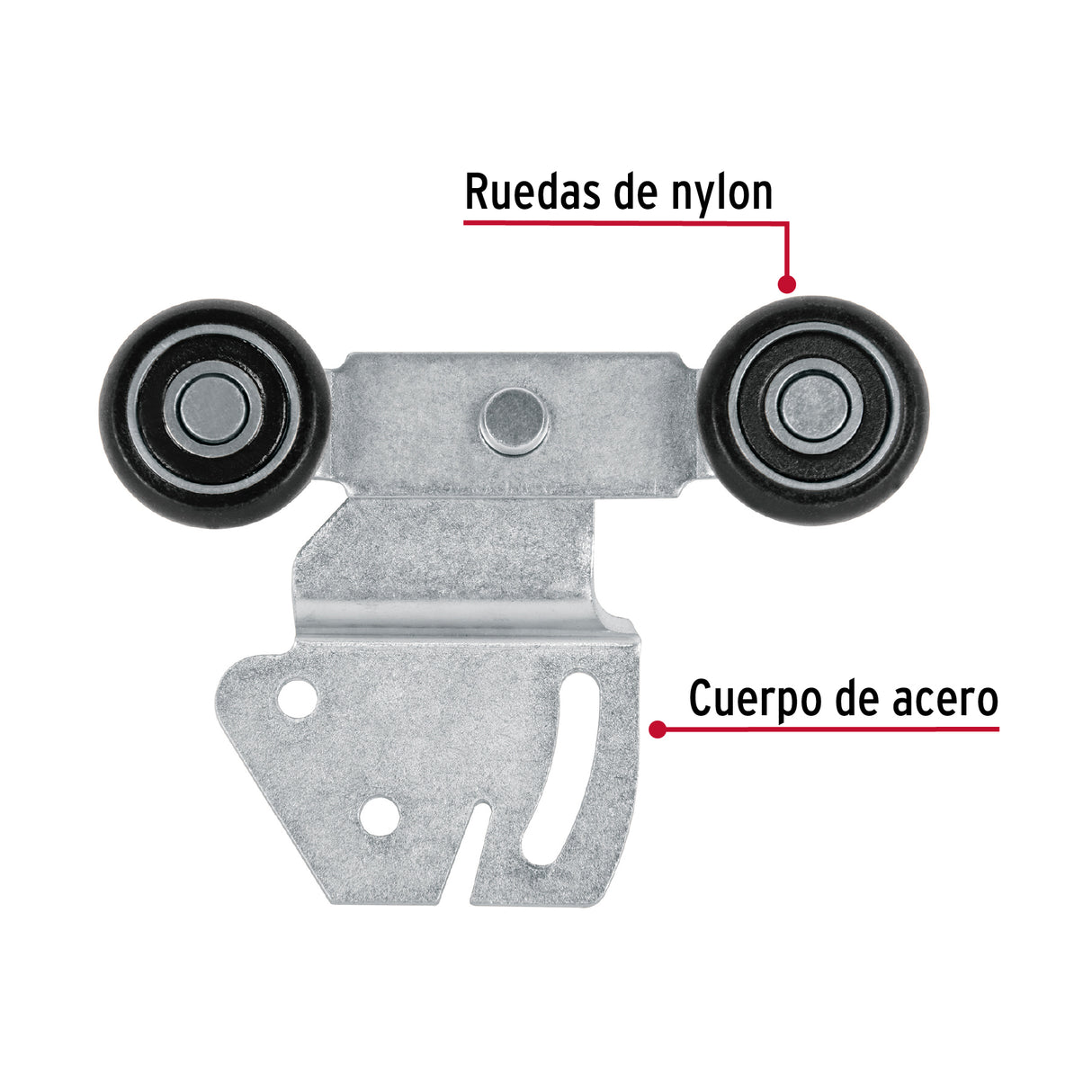 SISTEMA CORREDIZO DOBLE PARA RIEL SUPERIORDE CLOSET HERMEX