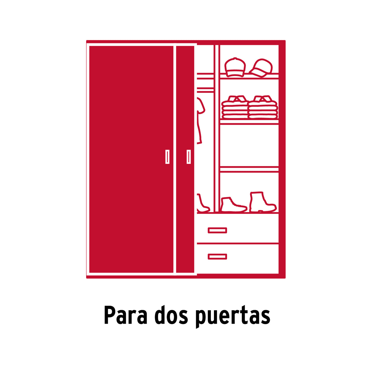 SISTEMA CORREDIZO DOBLE PARA RIEL SUPERIORDE CLOSET HERMEX