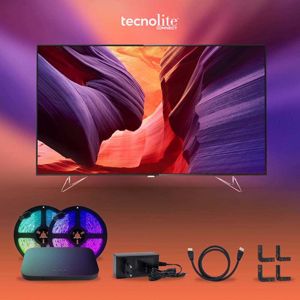 TIRA INT LED P/TV C/CONTROLADOR 48W 12VCD IP20 NEGRO