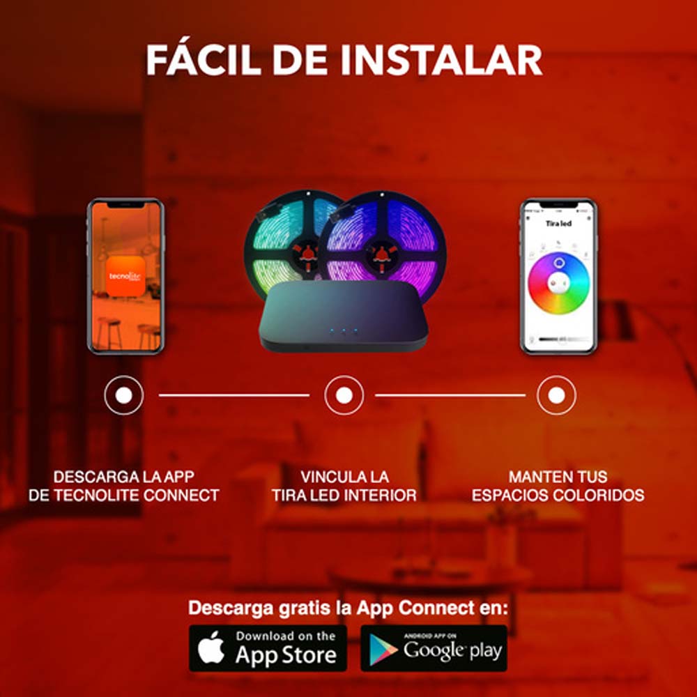 TIRA INT LED P/TV C/CONTROLADOR 48W 12VCD IP20 NEGRO