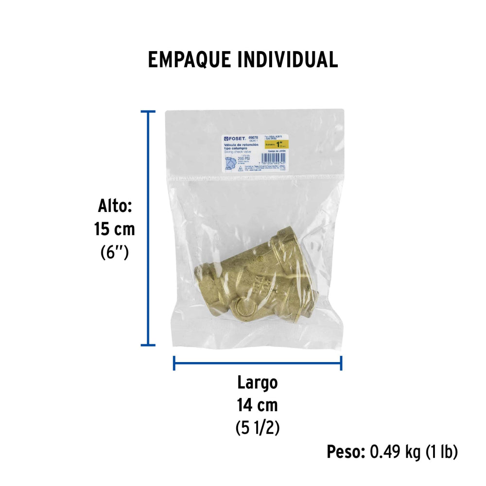 VALVULA CHECK 1" FOSET