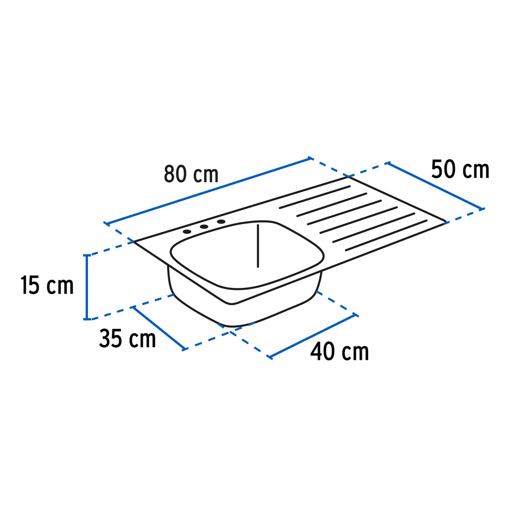 TARJA DE SOBREPONER 80X50 CM TINA DERECHA FOSET
