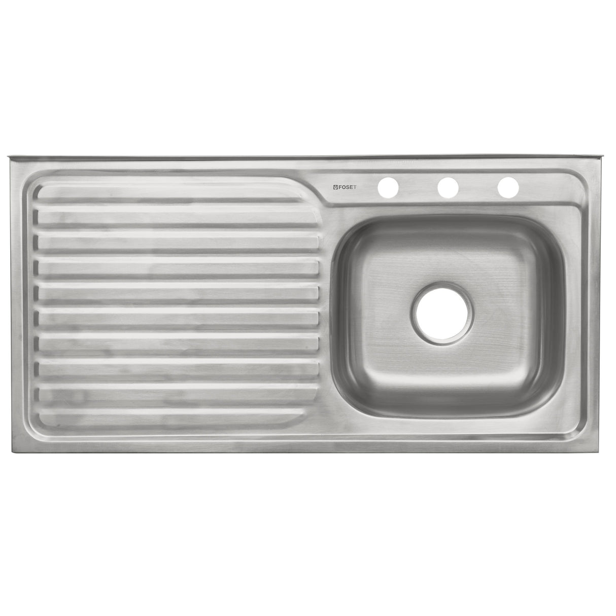 TARJA DE SOBREPONER 100X50X15 TINA DERECHA ACERO INOXIDABLE TRUPER FOSET