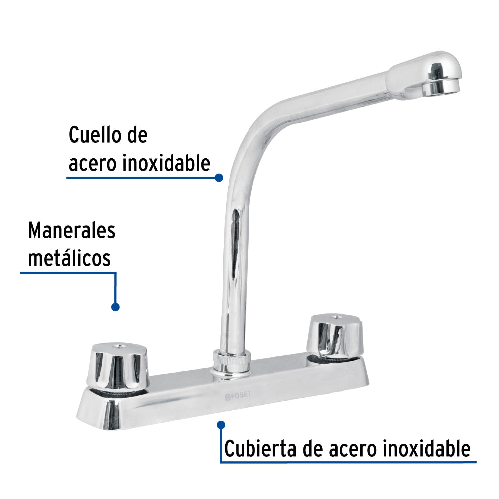 MEZCLADORA P/FREGADERO MANERALES METALICOS CUELLO COBRA BASIC TRUPER FOSET
