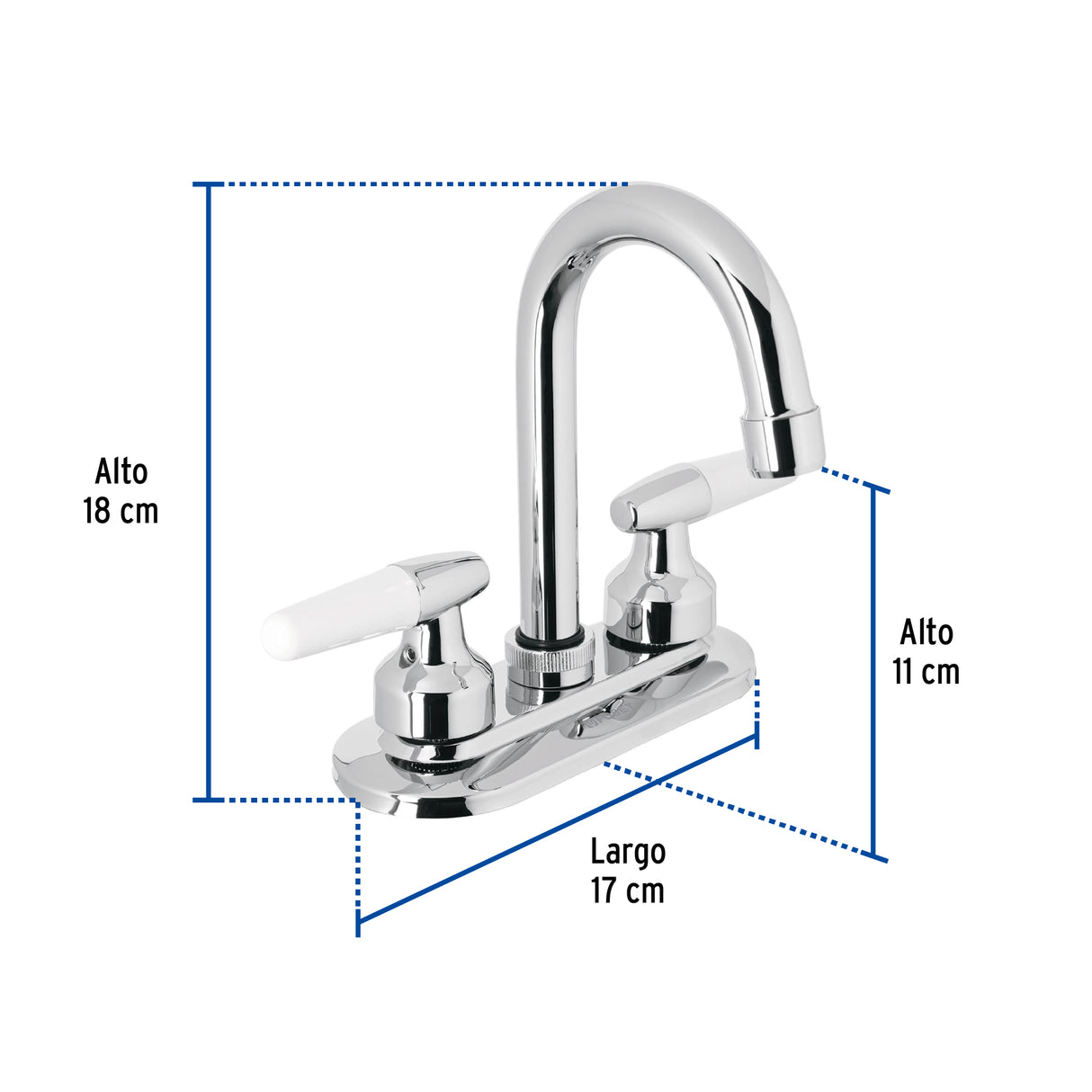 MEZCLADORA 4" PARA LAVABO CUELLO BAR MANERALES CONO