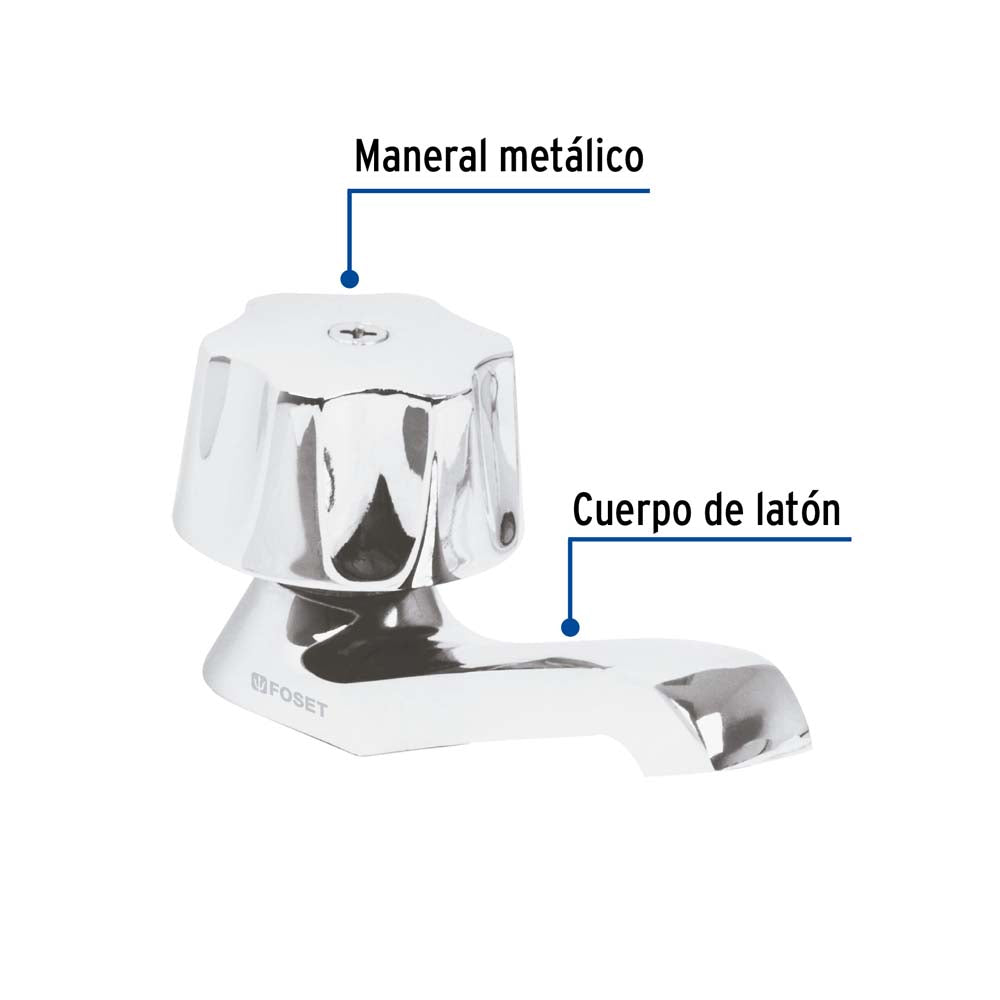 LLAVE INDIVIDUAL PARA LAVABO MANERAL METALICO FOSET
