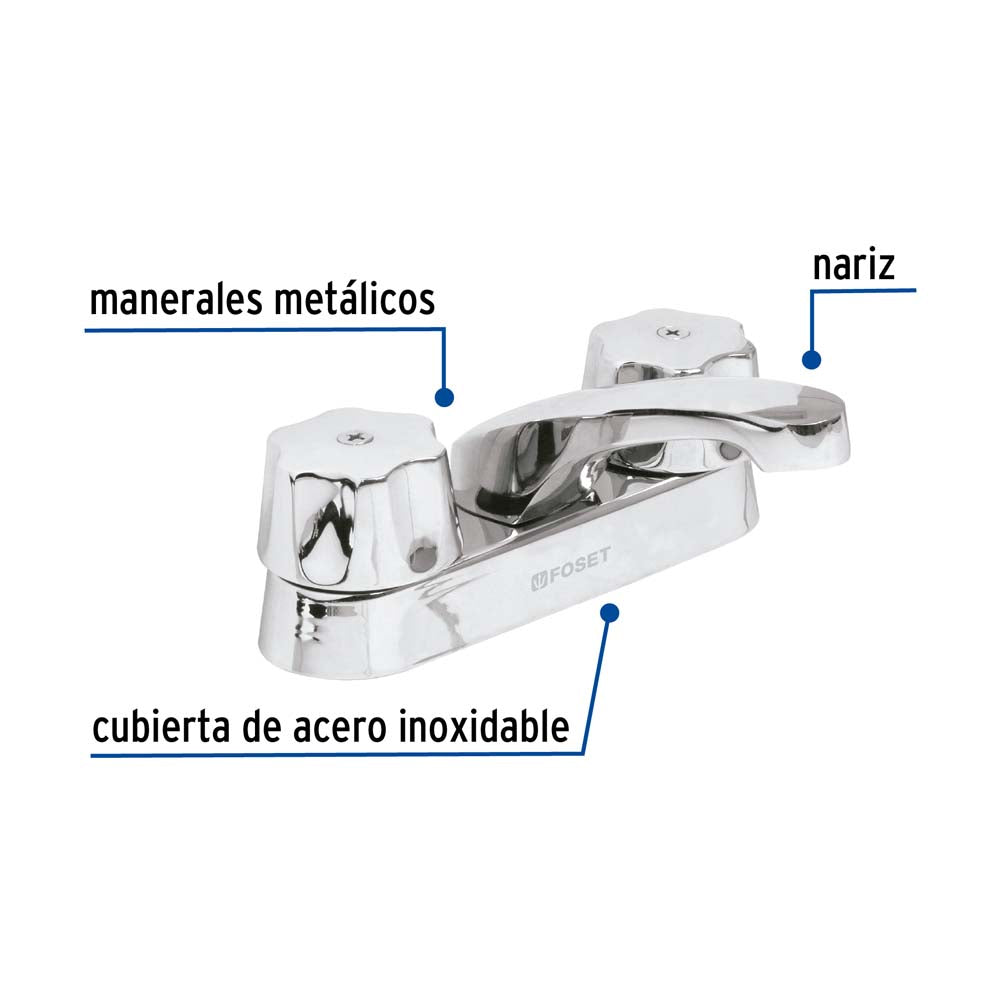 MEZCLADORA PARA LAVABO MANERALES HEXAGONAL BASIC MCA TRUPER FOSET