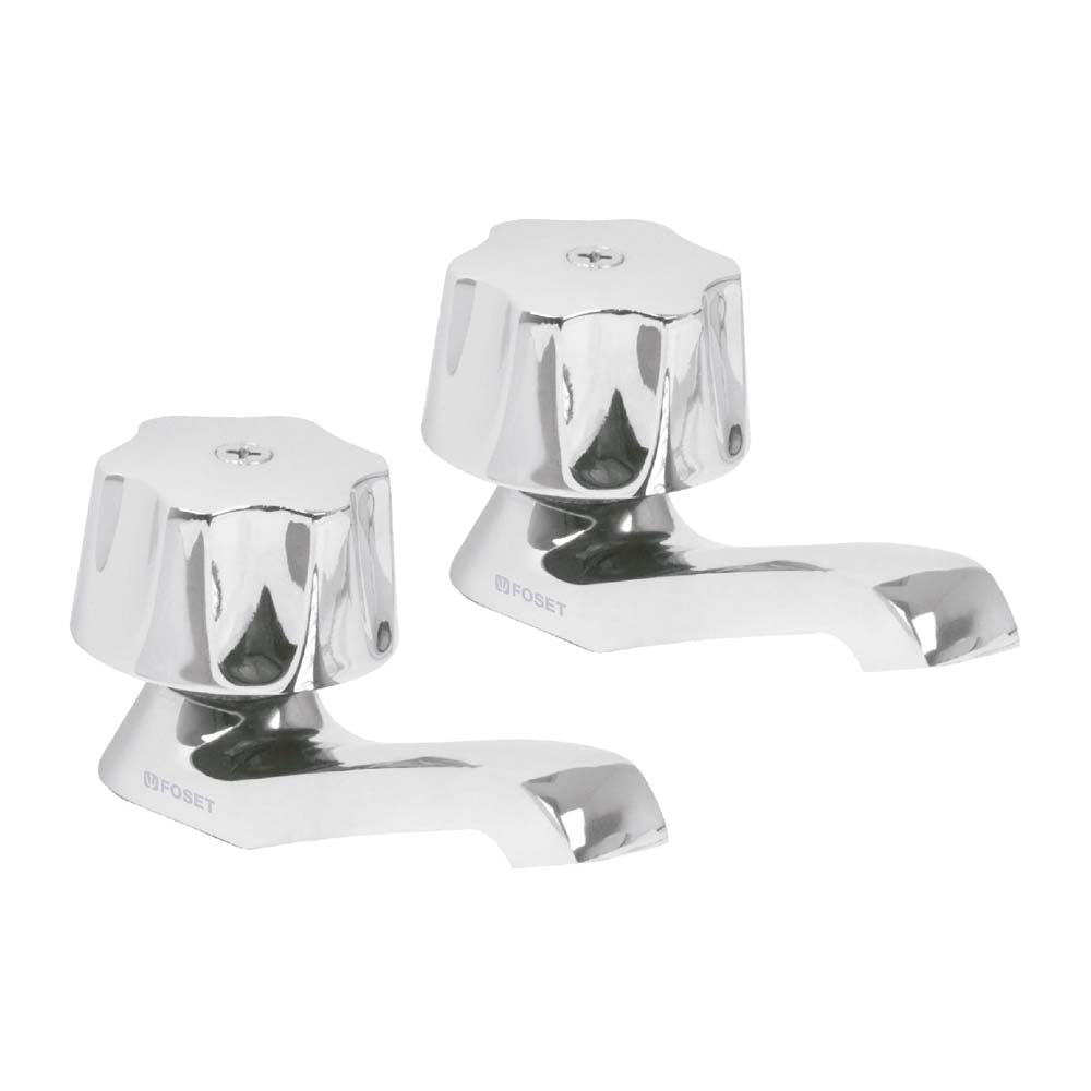 JUEGO DE 2 LLAVES INDIVIDUALES PARA LAVABO MATERIAL METALICO