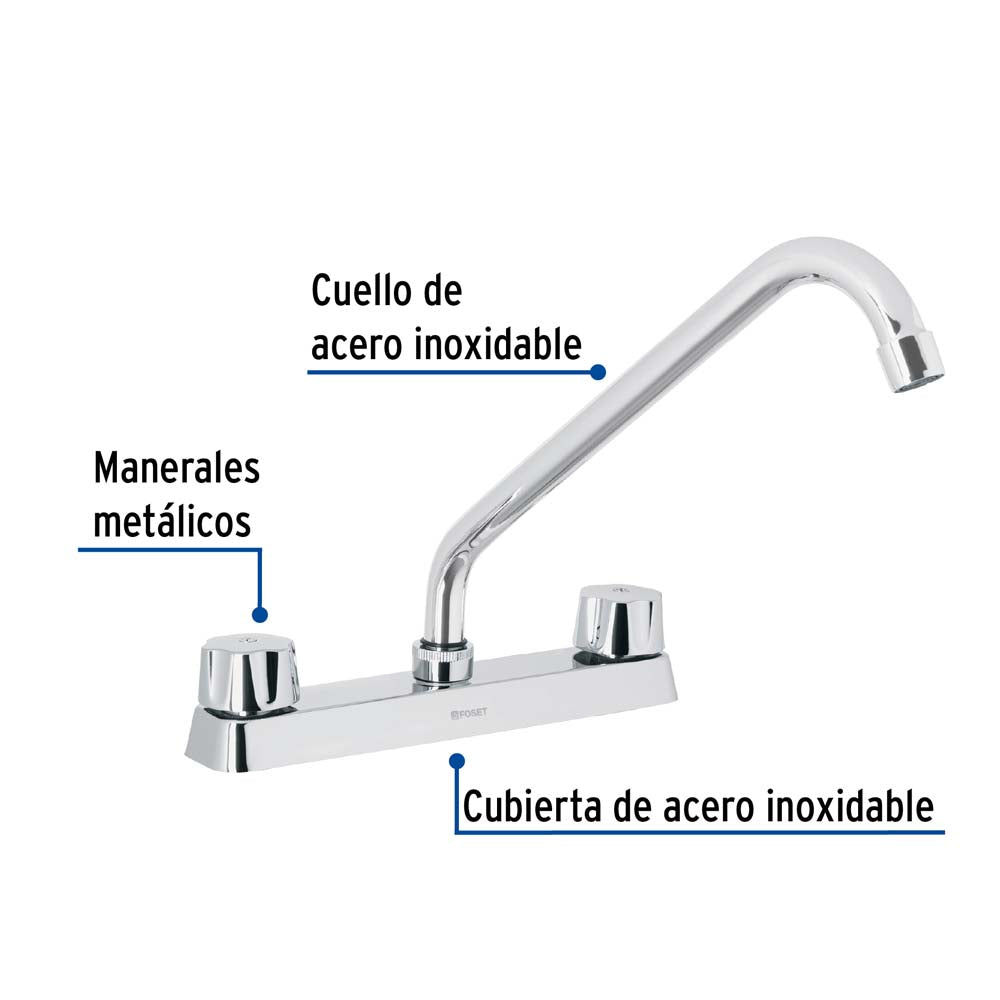 MEZCLADORA PARA FREGADERO MANERALES HEXAGONAL BASIC MCA TRUPER FOSET