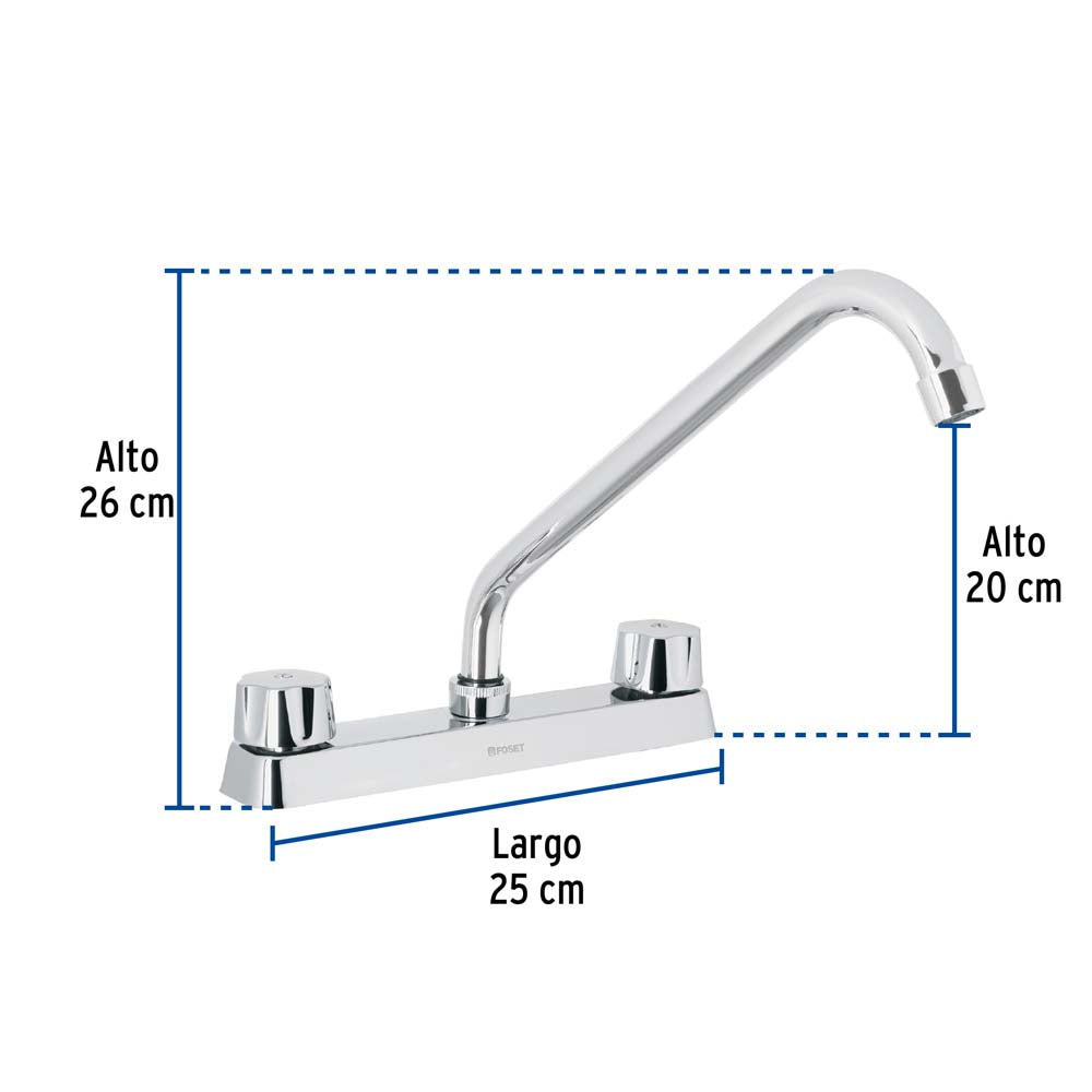 MEZCLADORA PARA FREGADERO MANERALES HEXAGONAL BASIC MCA TRUPER FOSET