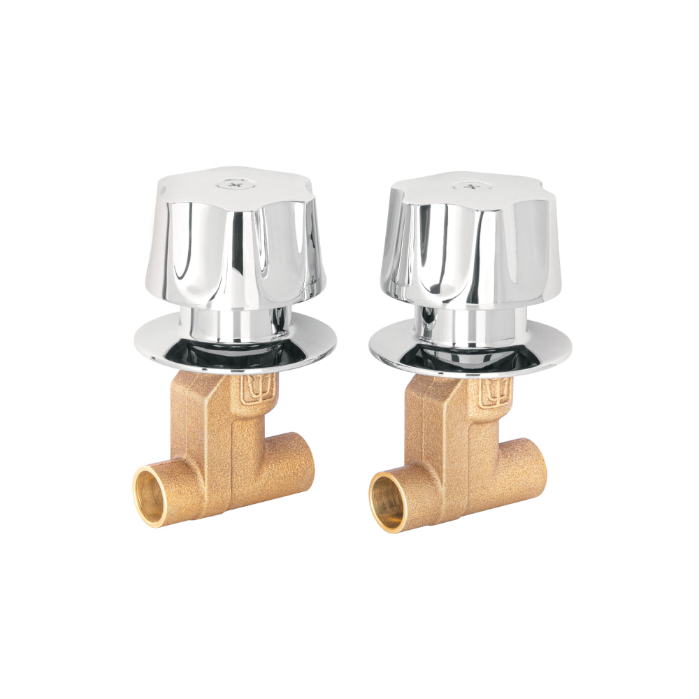 JUEGO 2 LLAVES EMPOTRAR REGADERA SOLDABLES CUBO BASIC MCA TRUPER FOSET *** OFRECER 4652 ***