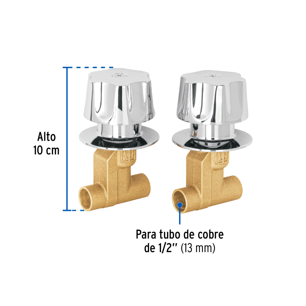 JUEGO 2 LLAVES EMPOTRAR REGADERA SOLDABLES CUBO BASIC MCA TRUPER FOSET *** OFRECER 4652 ***