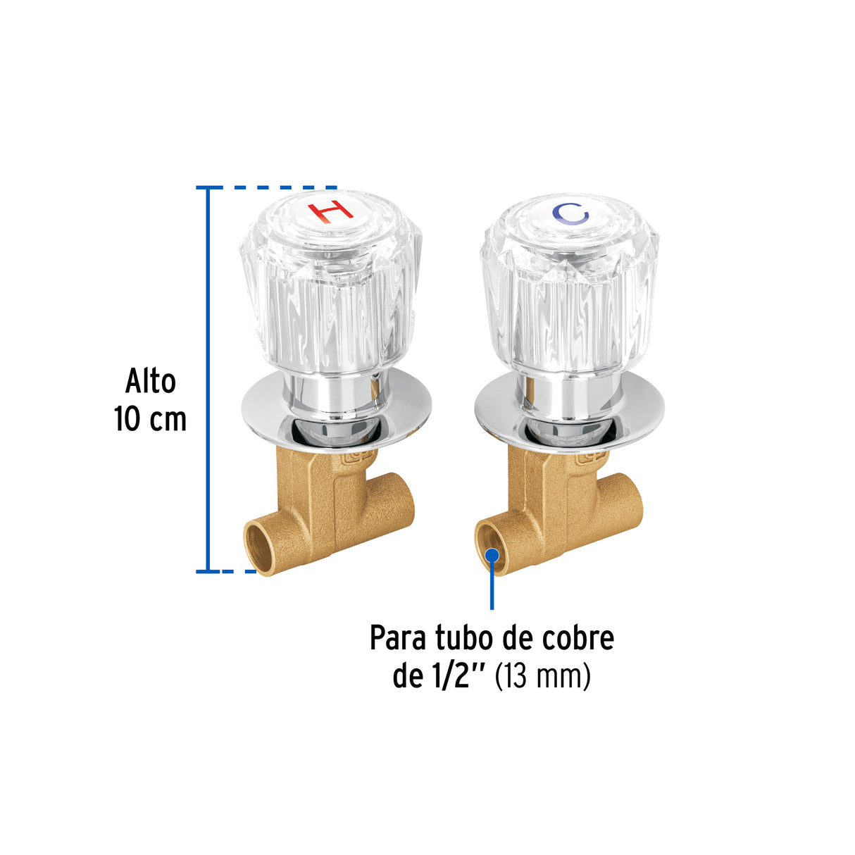 JUEGO 2 LLAVES EMPOTRAR REGADERA SOLDABLES ACRLICO BASIC