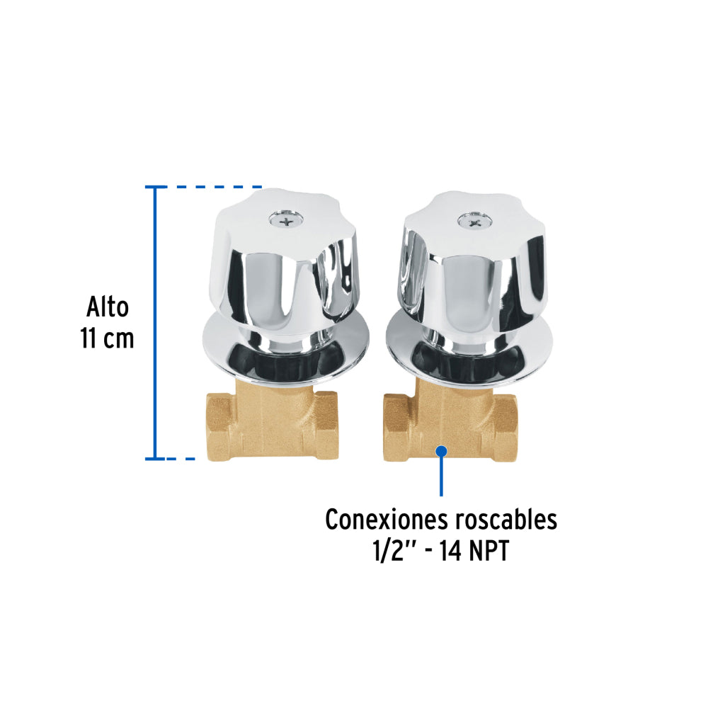 JUEGO 2 LLAVES EMPOTAR REGADERA ROSCABLE CUBO BASIC 49251 FOSET *** OFRECER 4052 ***
