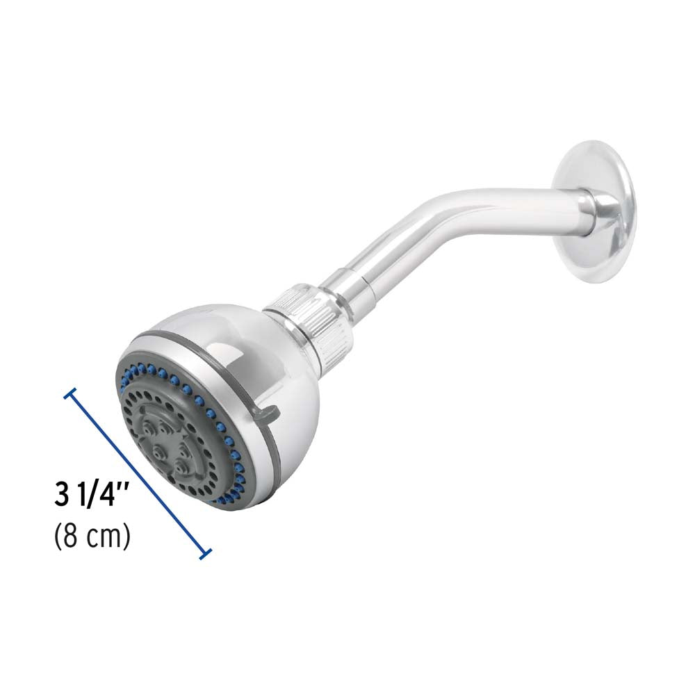 REGADERA PLASTICA 5 FUNCIONES CON BRAZO FOSET AQUA