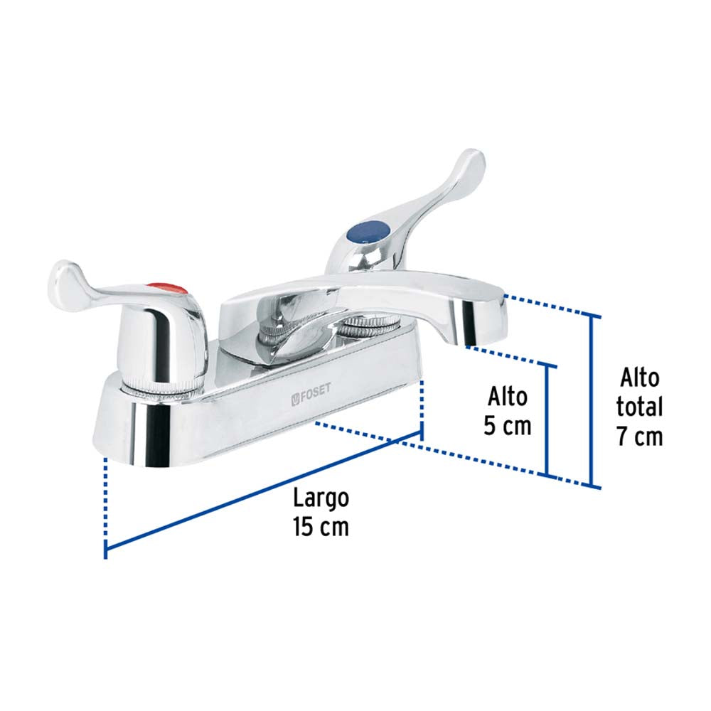 MEZCLADORA 4" PARA LAVABO CUELLO BAR MANERALES DE ACRILICO