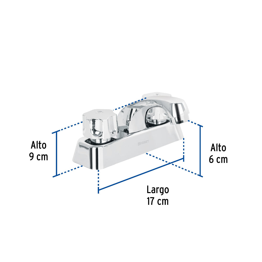 MEZCLADORA PLASTICA LAVABO CUELLO CORTO MANERALES ESTANDAR MCA TRUPER FOSET