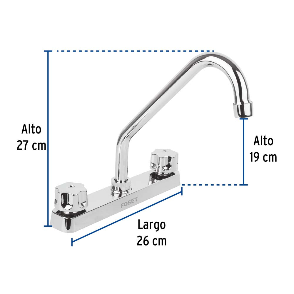 MEZCLADORA PLASTICA FREGADERO CUELLO Y MANERALES ESTANDAR MCA TRUPER FOSET