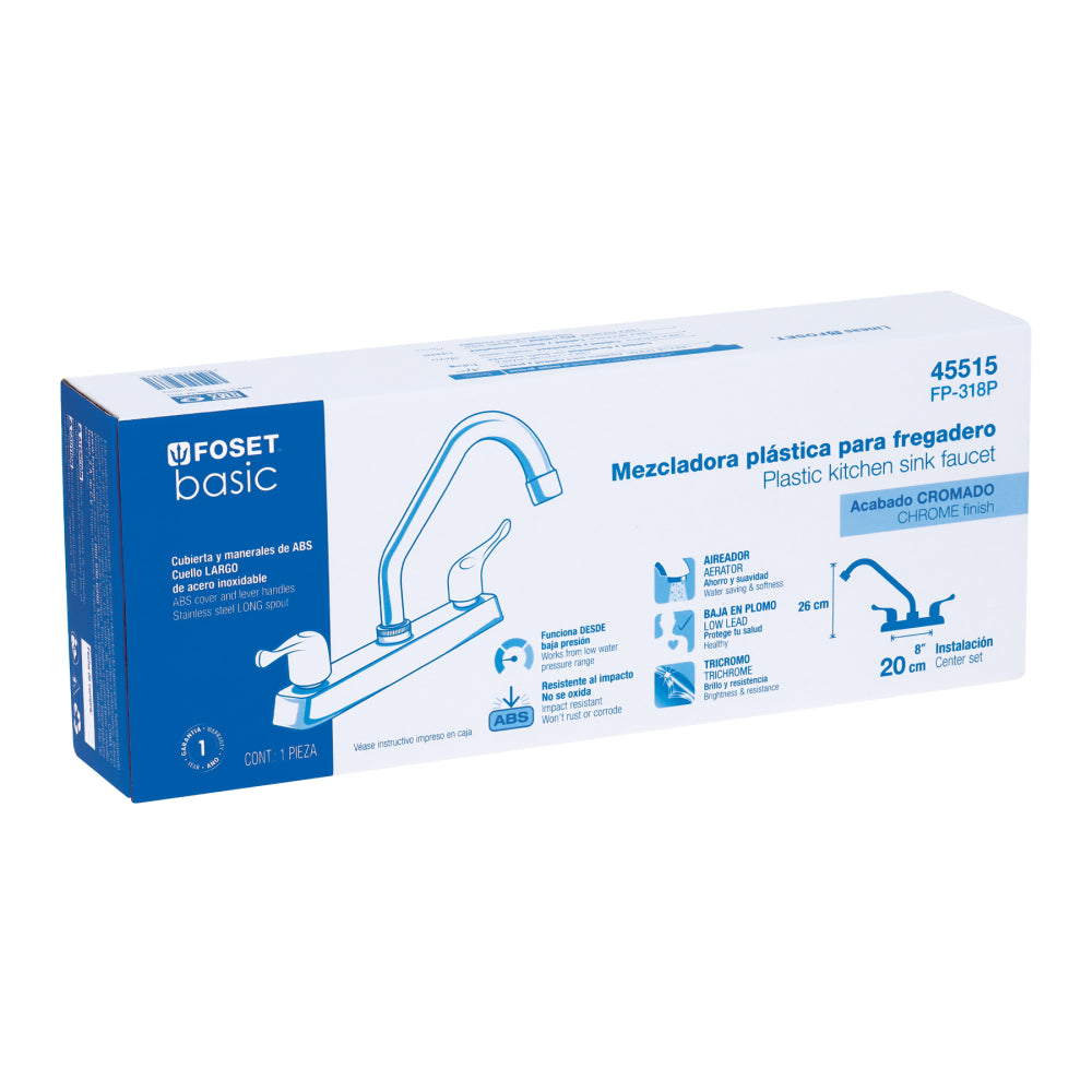 MEZCLADORA PARA FREGADERO MANERALES PALANCA BASIC MCA TRUPER FOSET