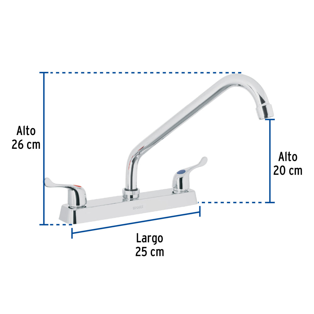 MEZCLADORA PARA FREGADERO MANERALES PALANCA BASIC MCA TRUPER FOSET