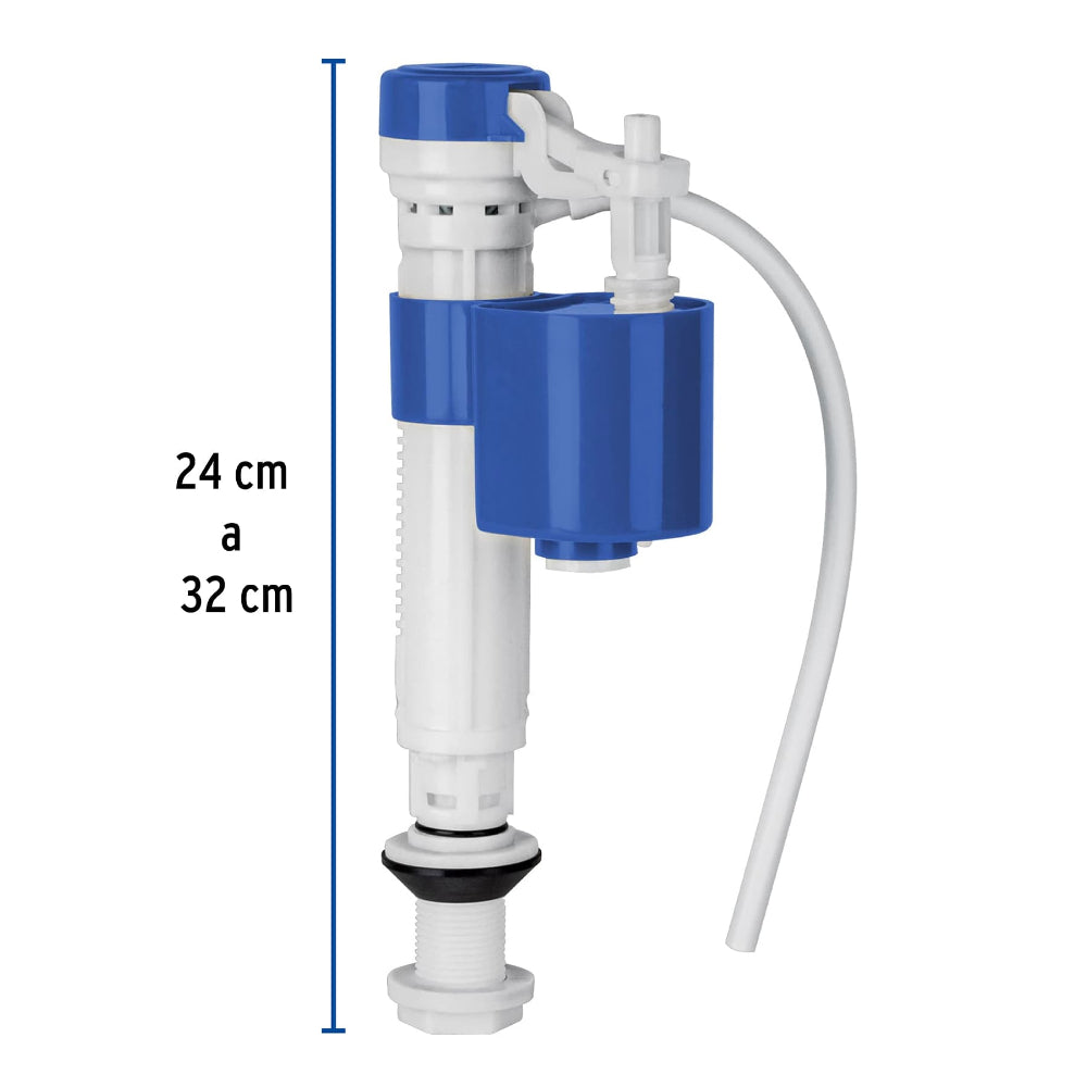 VALVULA LLENADO AJUSTABLE 7 1/2" A 10 1/2" PLASTICO TANQUE BAJO VW-205 FOSET