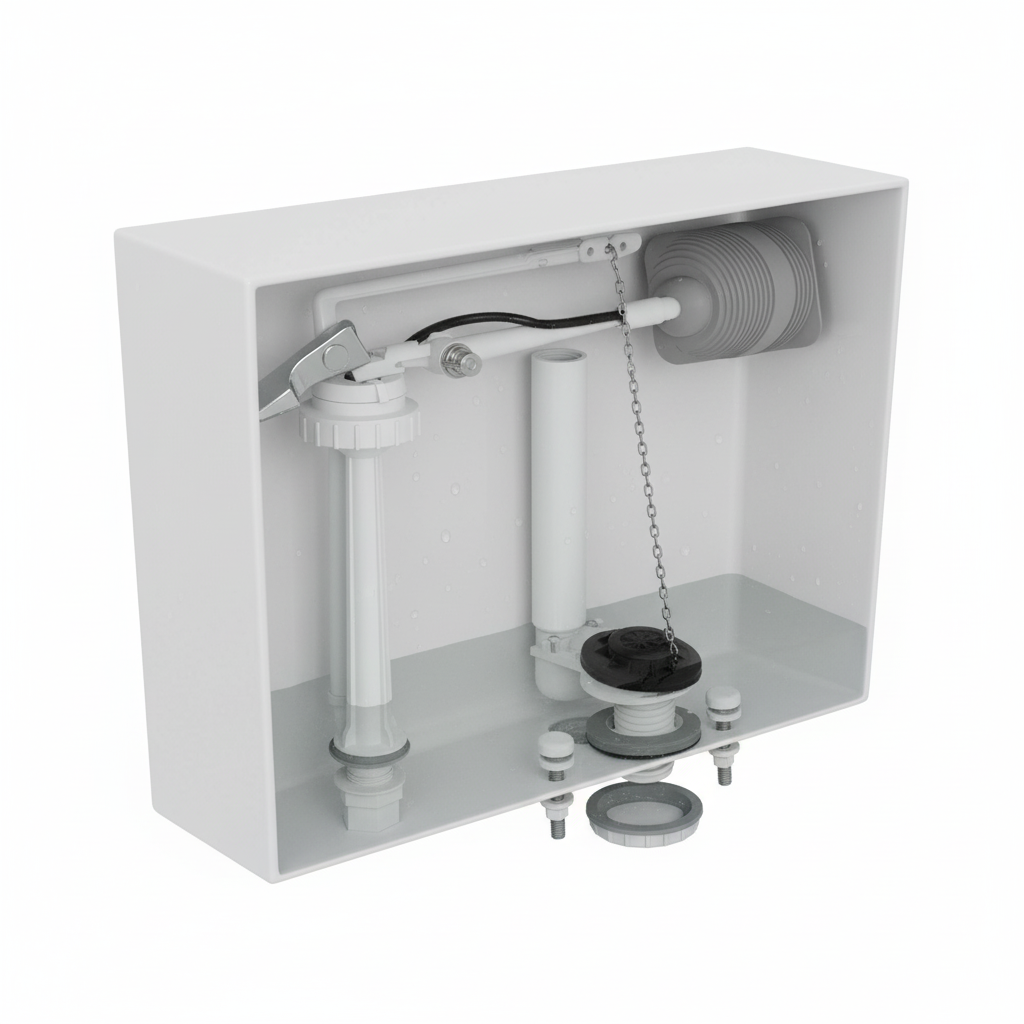 JUEGO COMPLETO DE ACCESORIOS DE PLASTICO PARA TANQUE BAJO MCA TRUPER FOSET