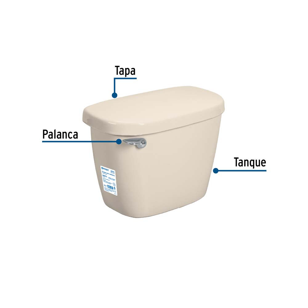 TANQUE BAJO CERAMICO CON ACCESORIOS MARFIL FOSET