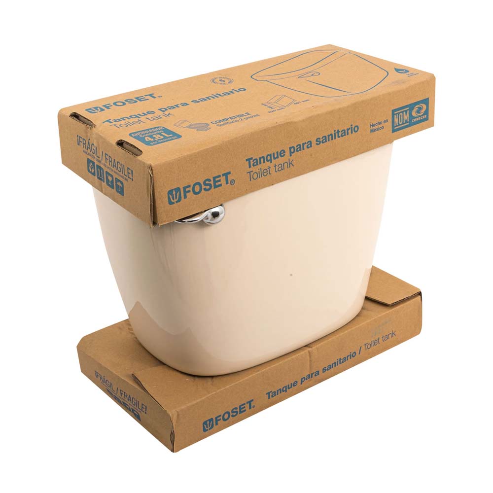 TANQUE BAJO CERAMICO CON ACCESORIOS MARFIL FOSET