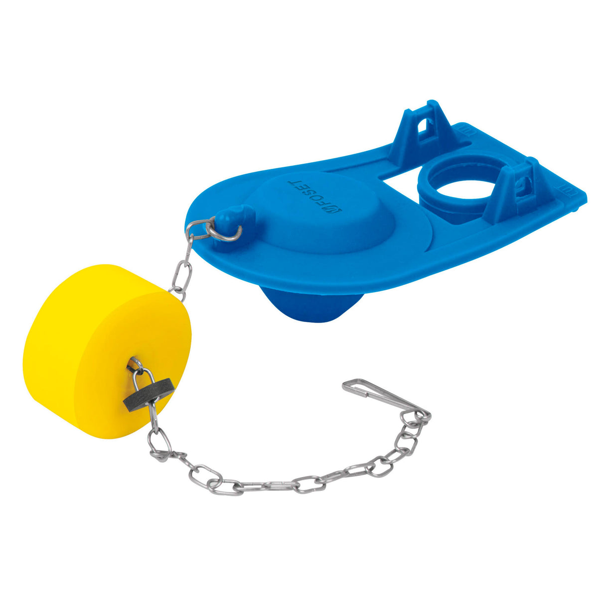 SAPO PARA WC SILICONA AZUL AJUSTABLE CADENA INOXIDABLE 2" MCA TRUPER FOSET